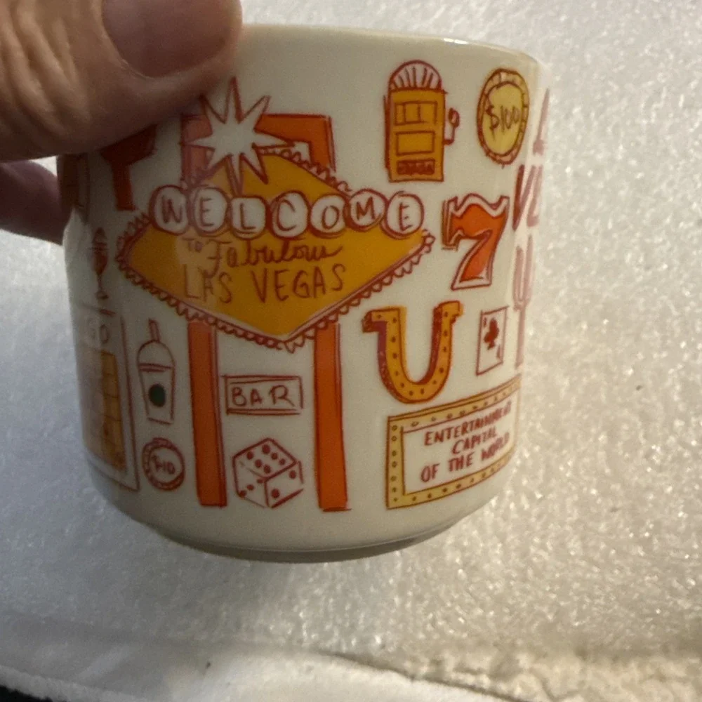 Starbucks Been There Series Las Vegas Ceramic Mug White Orange Red Yellow 2023